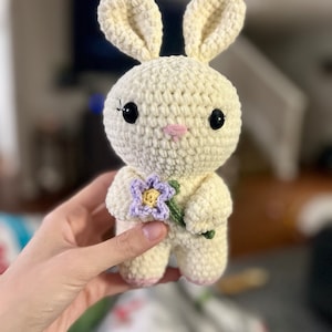 Crochet Flower Bunny and Flower Bear PDF PATTERN 2 in 1: Bunny Holding ...