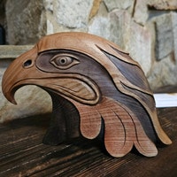 Maori, Eagle Figurine Wooden Eagle Head, Bald Eagle Statue Bird Statue ...