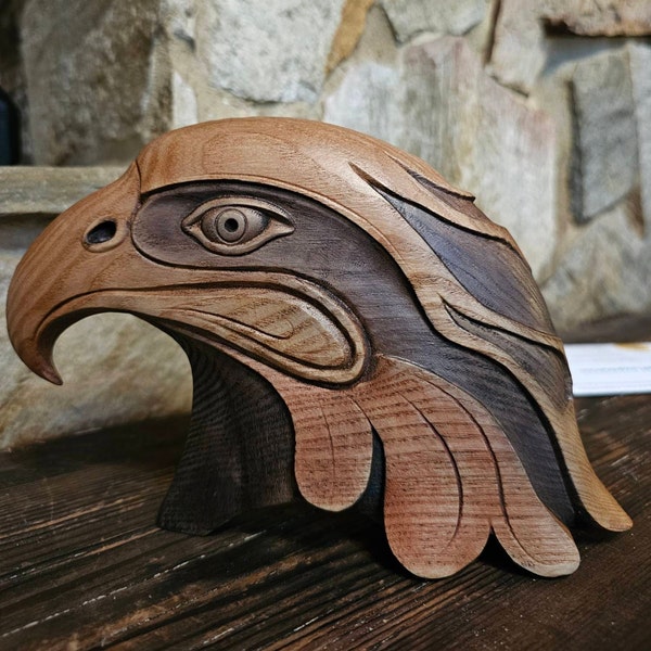 Maori Eagle Head: Hand-carved Wood Sculpture, New Zealand Art - Etsy