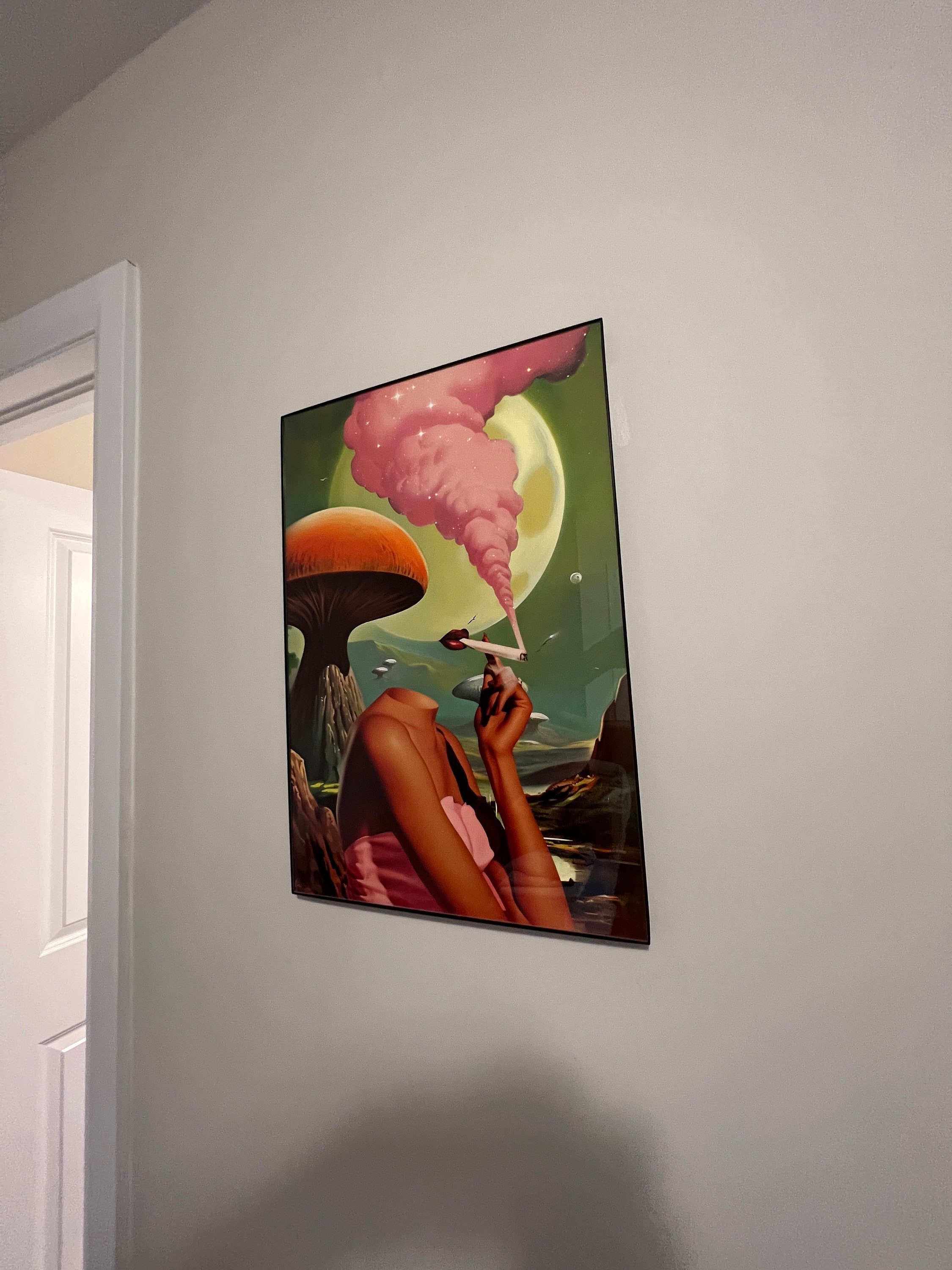 Egoless (Retro Surreal Art, Mushroom Art, Cannabis Poster, Vintage Wall Print, Trippy Wall Art)