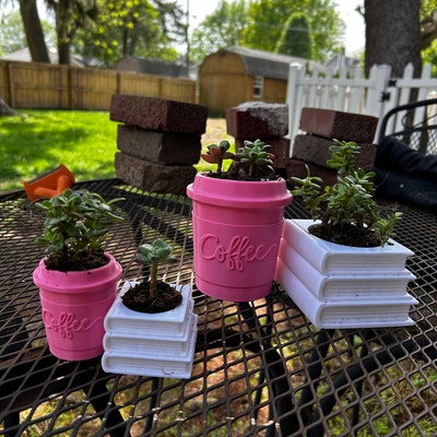 Coffee Cup Succulent Planter Home Decor Modern Planter 3D Printed With ...