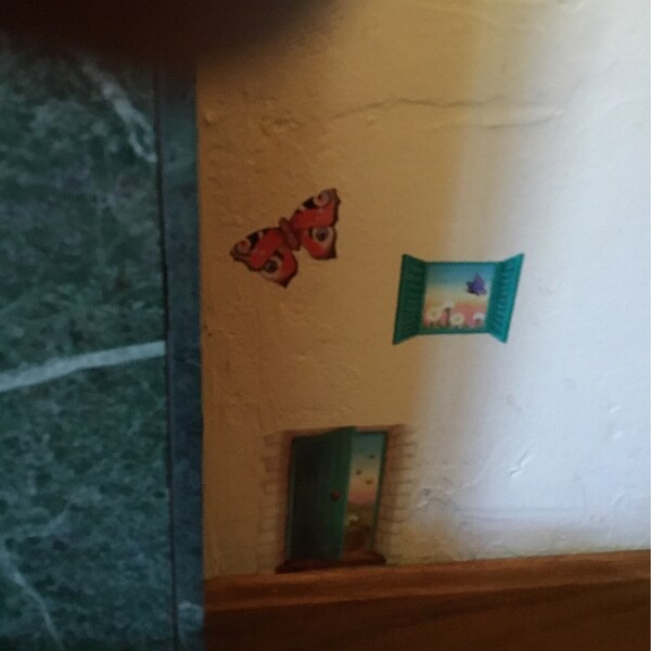 Teal Fairy Door Wall Sticker With Butterfly - Etsy