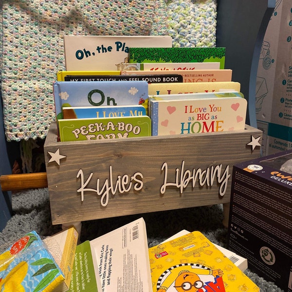 Personalized 3d Book Library Box- Book Box - Book Storage - Kids Books ...