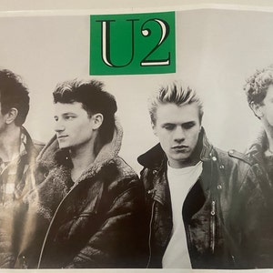 Original Vintage Poster U2 Music Memorabilia Rock Band Pinup 1980s