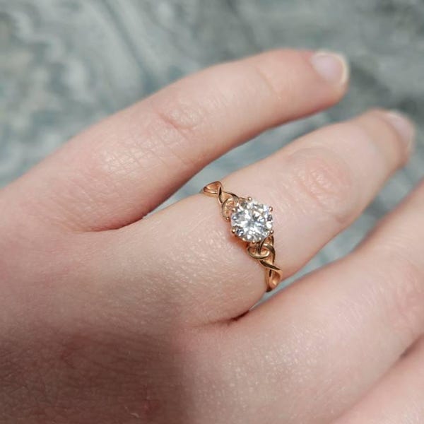 Women Unique Celtic Knot 925 Sterling Silver Solitaire Cz Engagement ...