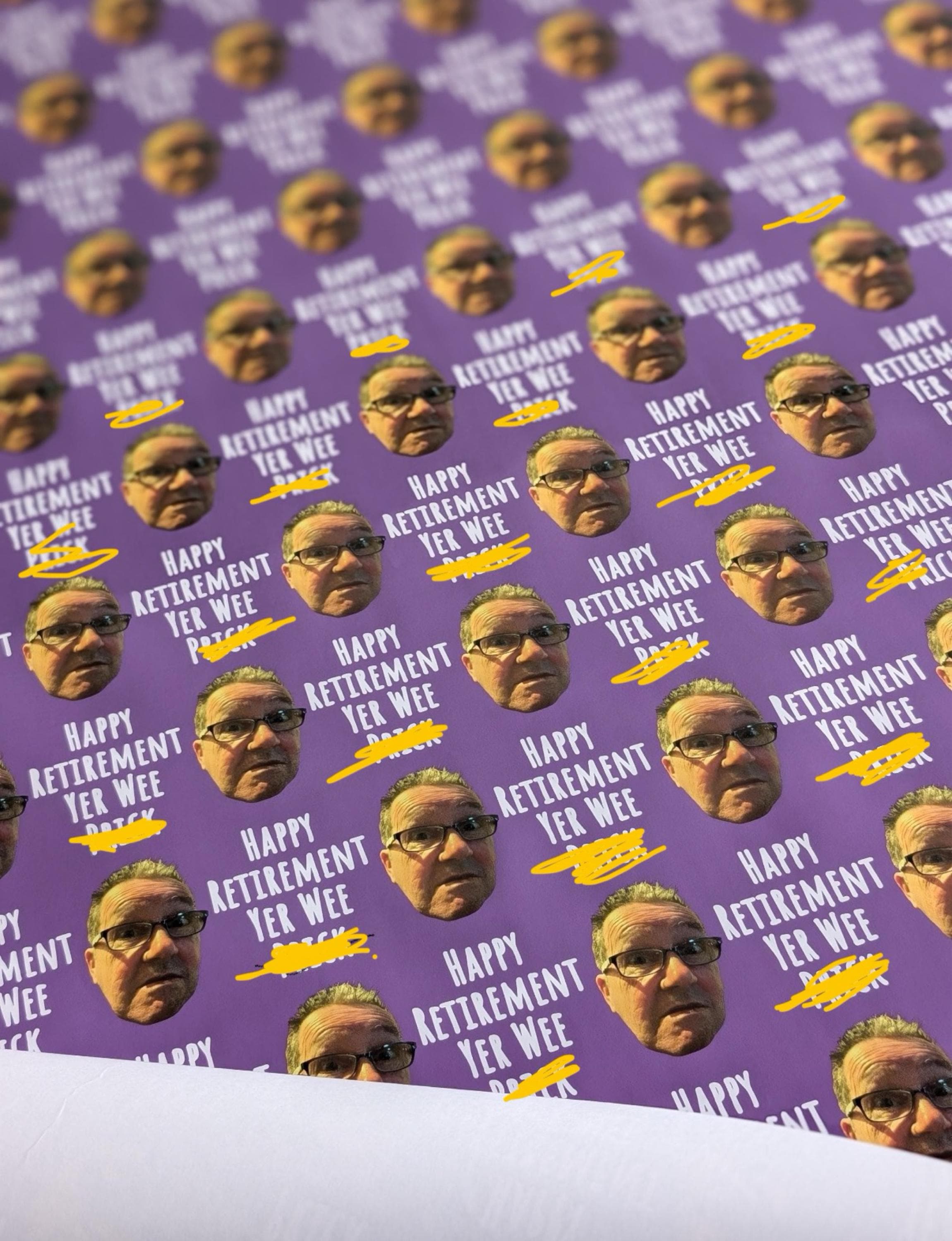 Personalised With ANY Face Wrapping Paper | Funny Custom Heads Photo Gift Wrap Roll/Sheet | Unique Birthday & Novelty Gag Joke Present Idea