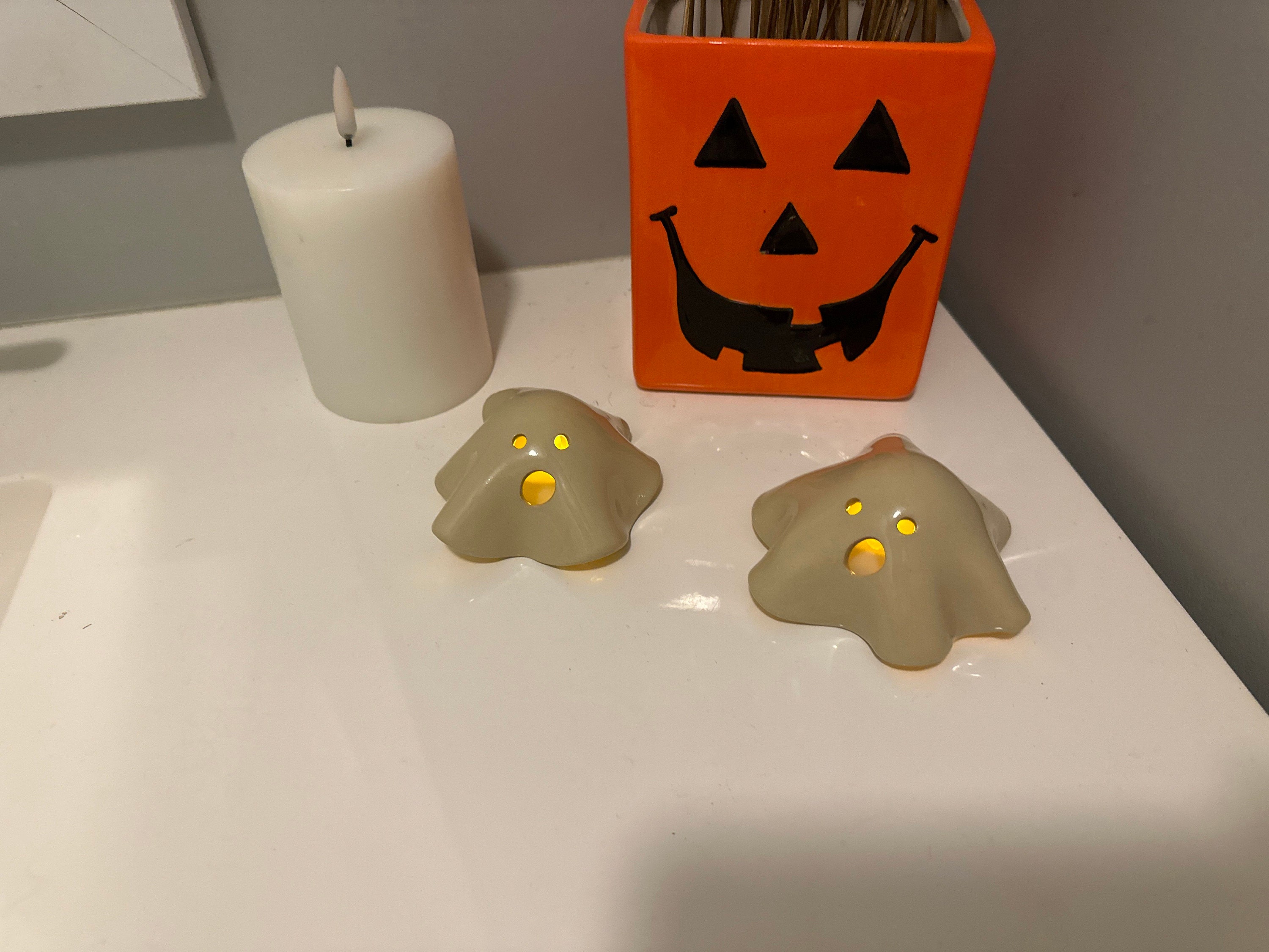 Handmade Ceramic Ghost Tea Light Holder