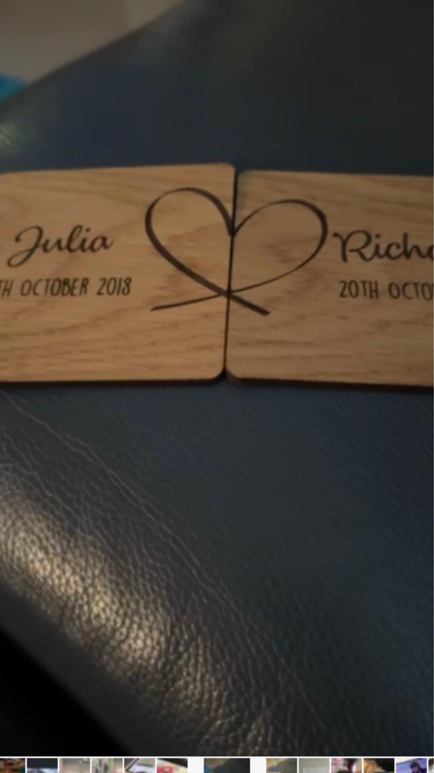 Personalised Wooden Couples Coasters, 5 Year Wedding Anniversary Gift, 5th Anniversary Present, Engagement Gift, Personalized Coaster Set