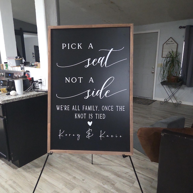 Choose A Seat, Not A Side Custom Wedding Ceremony Signs & Posters