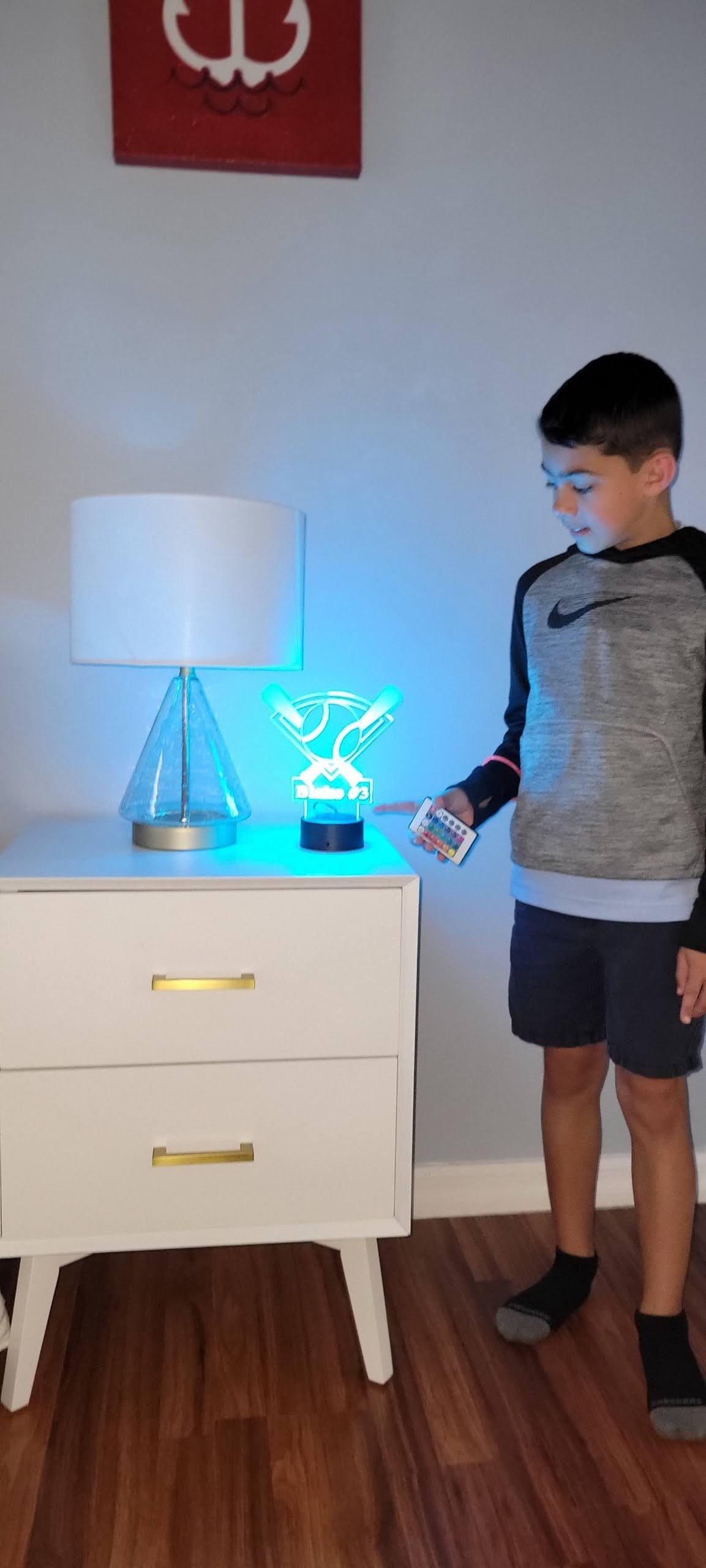 Sports themed acrylic LED lights/ Color Changing acrylic night lights/ gifts for kids/ sports lovers