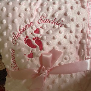 Baby Joy Embroidered Receiving Blanket - Pink main image 1