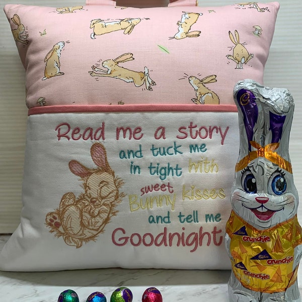 Bunny Kisses / Reading Pillow Embroidery Design - Etsy