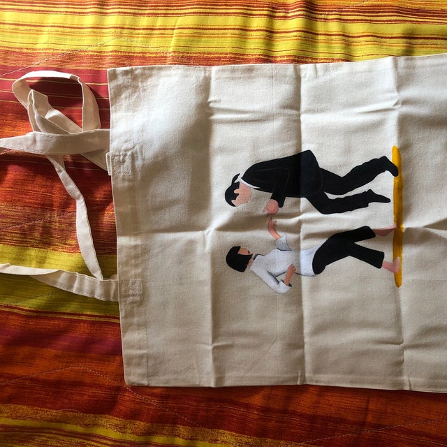 Tote Bag, PULP FICTION, Handpainted for Enthusiast People of