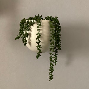 Tiita Artificial Succulents Hanging Plants, Faux String of Pearls Plants  for Home Office Accessories Window Sill Bathroom Bedroom Fake in White
