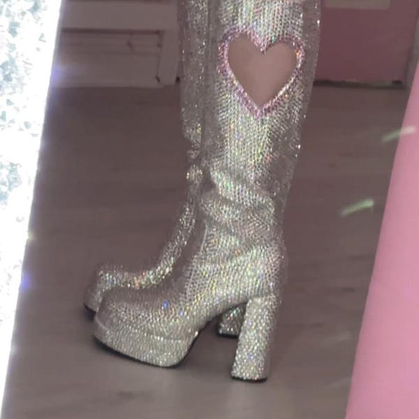 Rose Heart Embroidered Mid-Calf Boots