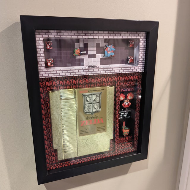 Legend of Zelda NES Shadowbox Wall Art Title Screen 