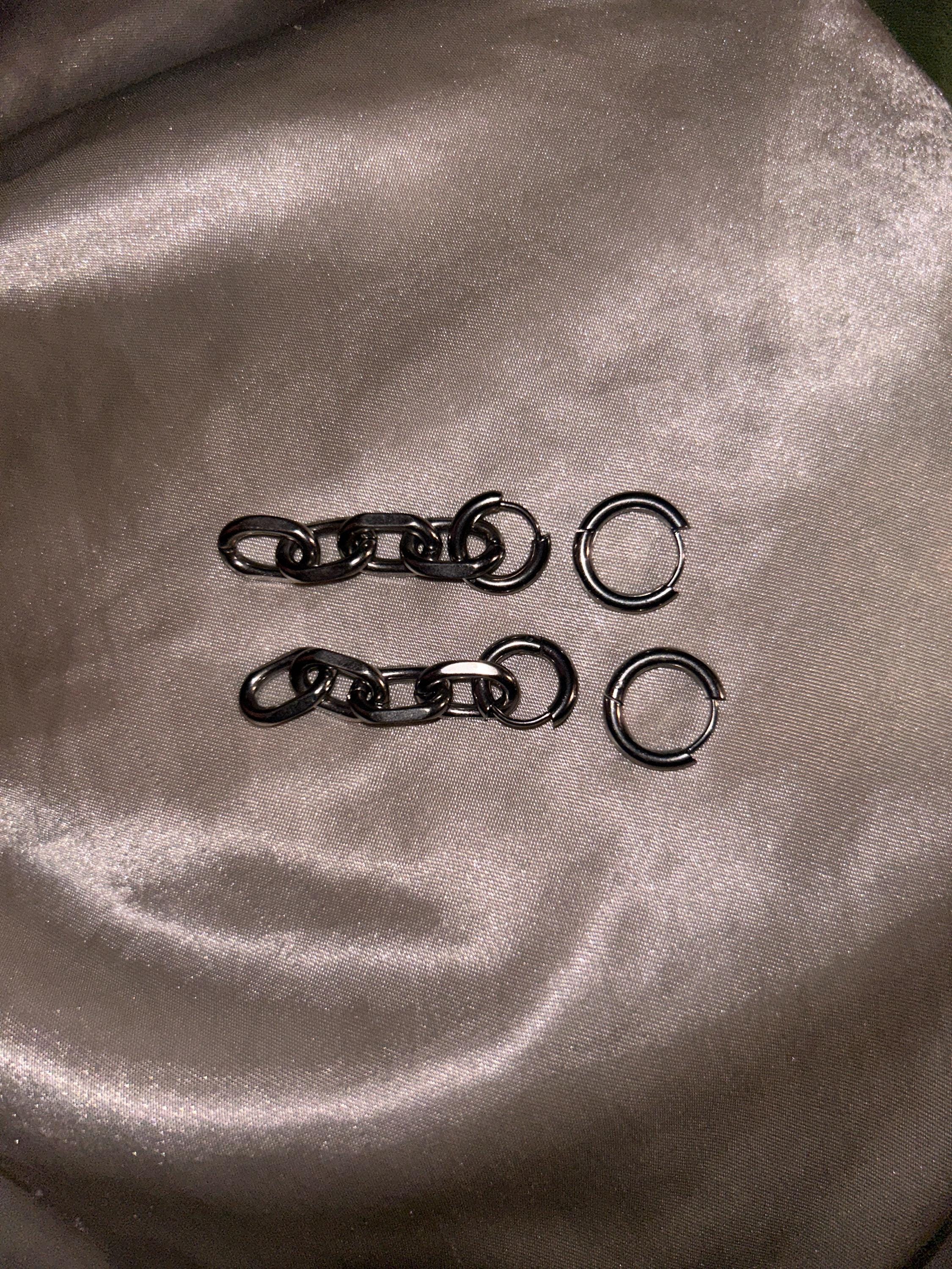 Chain earrings, chunky chain earrings, ear huggies, women's earrings, women's jewellery, Huggie hoop earrings, punk style earrings, grunge