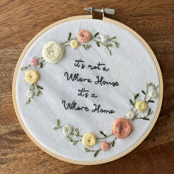 Floral Name Hoop Pattern | Embroidery Hoop Art PDF Pattern | Digital ...