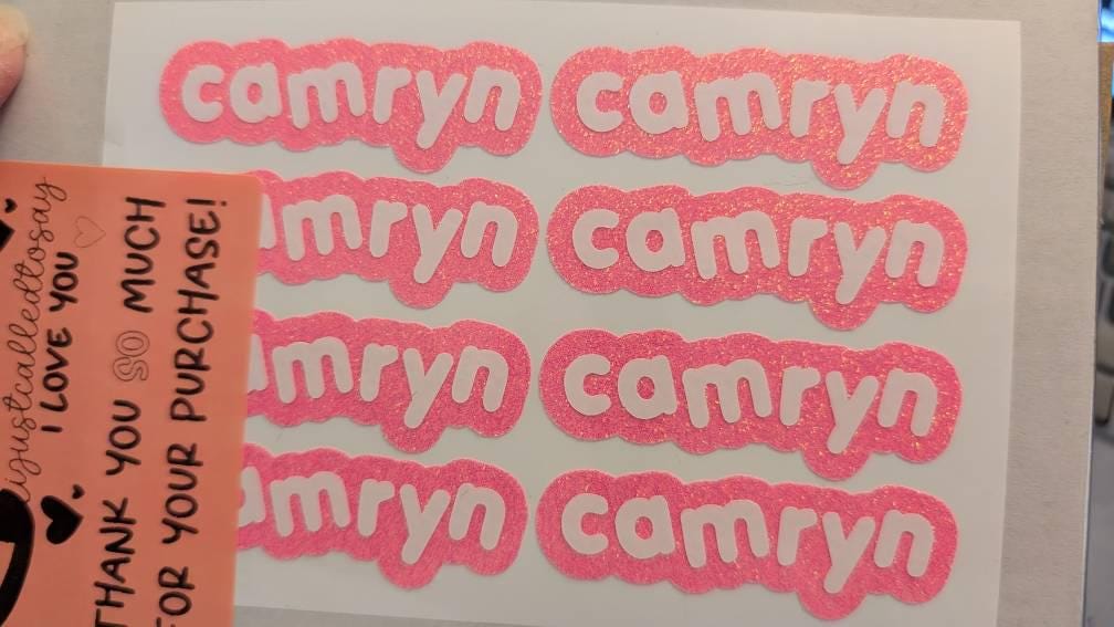 VINYL NAME LABELS - Kids Sticker Labels for lunchboxes, water bottles, drink ware, and more! - Colorful Fun Cute Trendy