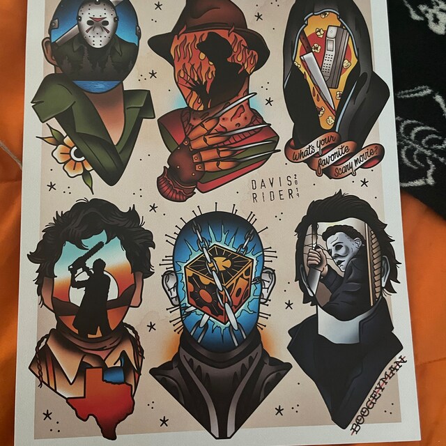 Horror No-face Tattoo Flash Art Print - Etsy Denmark