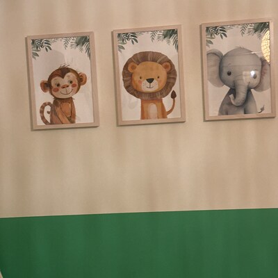 Safari Animal Nursery Prints, Set of 3 Safari Nursery Wall Art Pictures ...