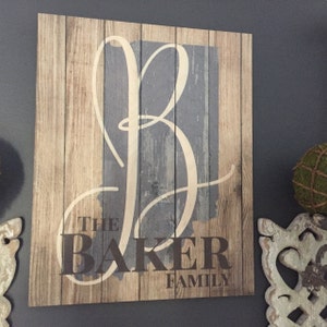 MRC Wood Products Personalized Family Name Sign – 16x20 With Established Date & State Shape