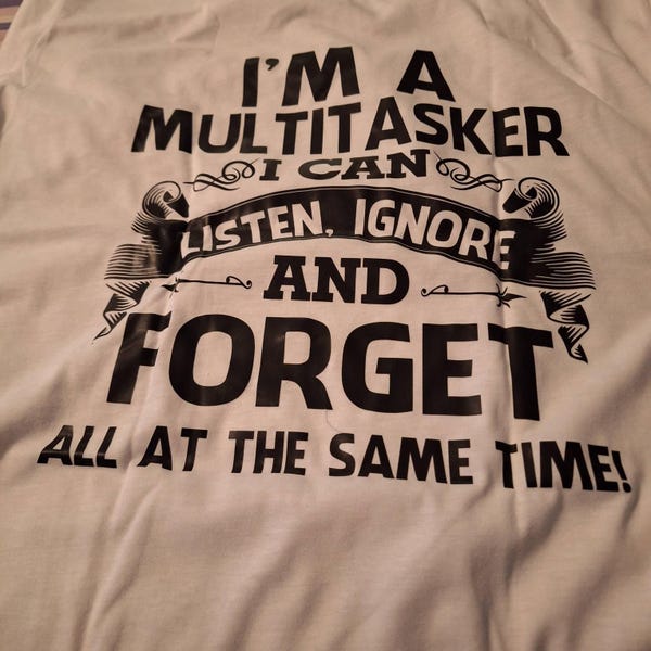 T-shirt Humour Homme 'Listen Ignore And Forget' - Cadeau Drôle, Coton, Fait Main Aux USA, Taille Regular