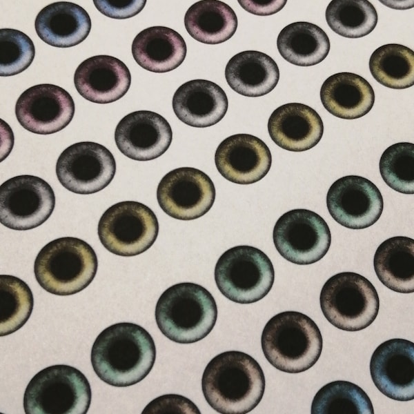 7 Printable REALISTIC Eyechips for Pullip and Neo Blythe Dolls PDF (A4 ...