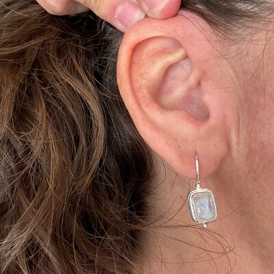 Large Drop Earrings, 925 Sterling Silver