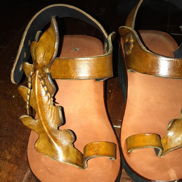 Handmade Brown Leather Platform Sandals, Brown Leather Sandals, Womens ...