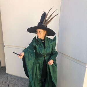 Professor McGonagall Witch Hat Black Wool Felt Hat with | Etsy
