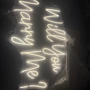 Insegna Al Neon LED 'Will You Marry Me?' – Luce Decorativa 58 Cm Per Proposta Di Nozze, Fidanzamento E Decorazioni Matrimoniali