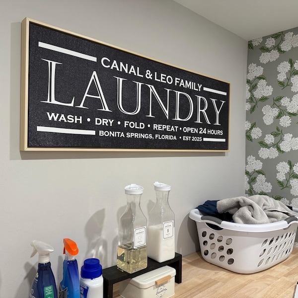 Personalized Laundry Room Sign, Farmhouse Decor - Etsy