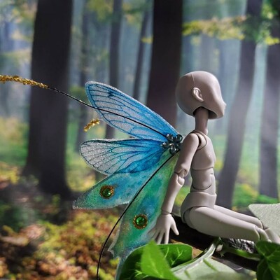 OOAK Handmade Iridescent 2 Inch Glue-on Fantasy Cicada Fairy Wings for ...