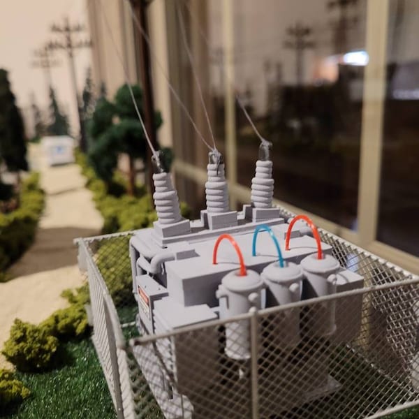 HO Scale Electrical Substation Transformer Kit – 1:87 Museum Quality – PLA+ Unassembled – Scale Model Engineering
