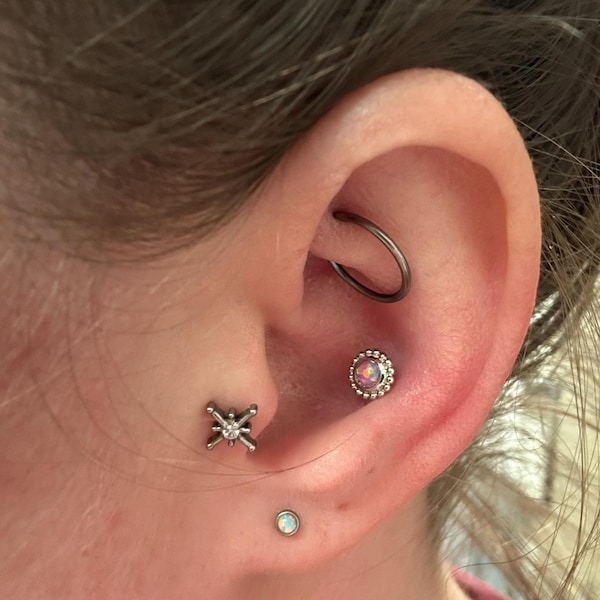 16g Teardrop Medusa Ring • Lippy Loop Labret • Surgical Steel Lip Ring ...