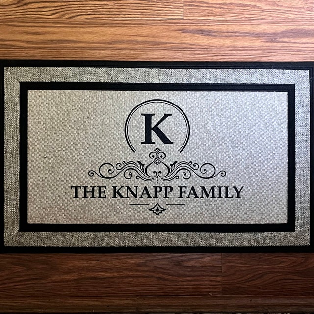 Doormat / Dirt Trapper Mat Personalized With Desired Text or Name Ornament  / Family Coat of Arms / Gift / Home / Interior 