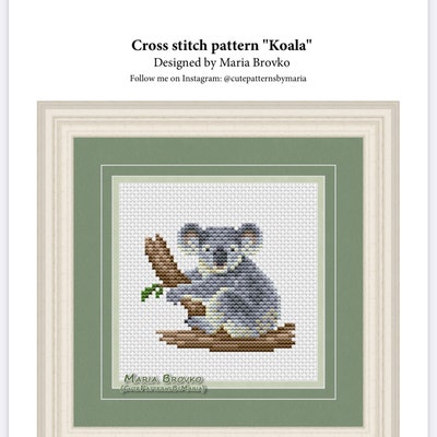 Cross Stitch Pattern koala DMC Cross Stitch Chart Pattern Embroidery ...