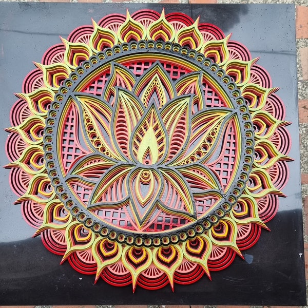 Multilayer Laser Cut DXF - MANDALA LOTUS - Mandala Svg Files for Cricut ...