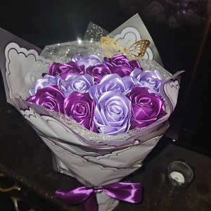 Customizable Ramo Buchon, Eternal Rose Bouquet, Handmade Fake ...