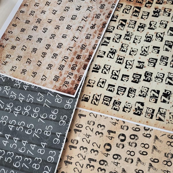 Industrial Chic Numbers - Instant Download Digital Pack - Etsy
