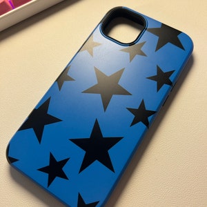  Idocolors Black Star Matte Phone Case Compatible with