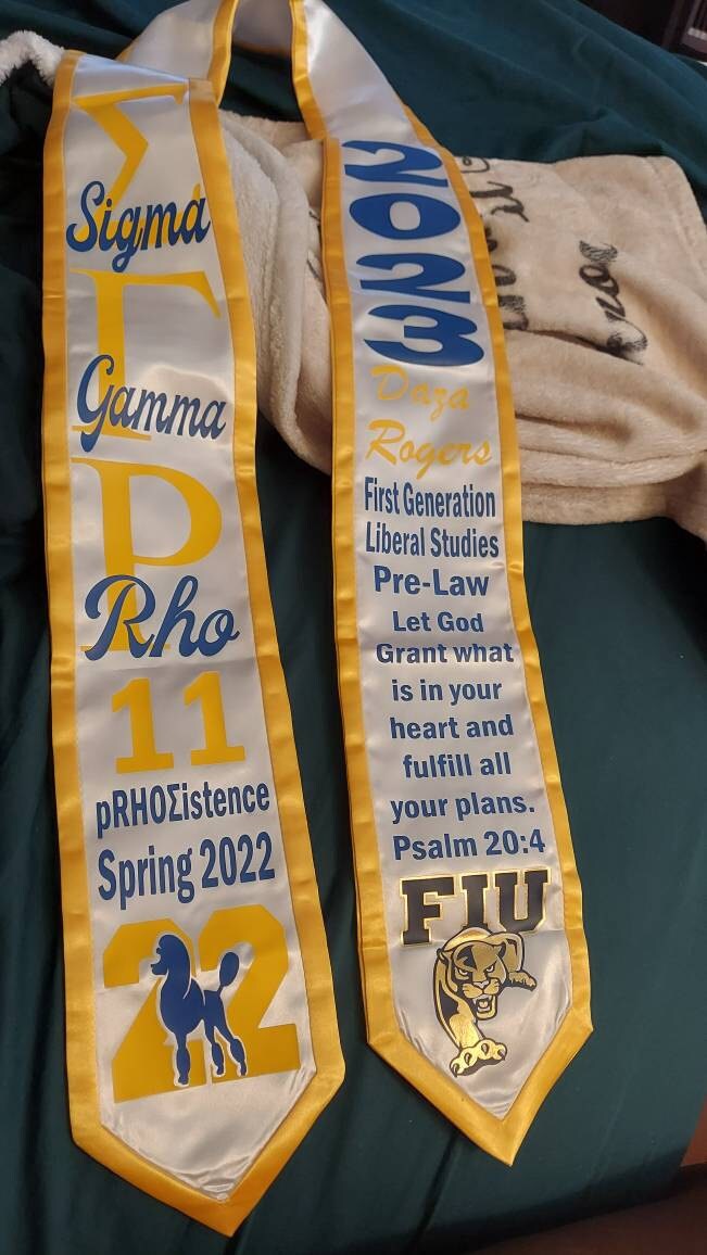 Sorority Graduation Stole | Custom Graduation Stole| Greek Graduation Stole | Pre-Designed Stole | Class of 2025 Stole| Class of 2025 Stole
