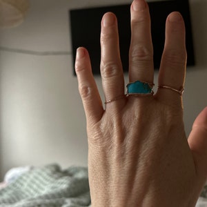 Customer photo from Kristi, Large Raw Turquoise Ring in Rose Gold