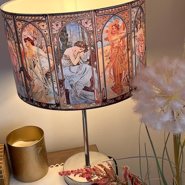 Mucha Lampshade , Light Shade, Art Nouveau, Vintage,antique Style