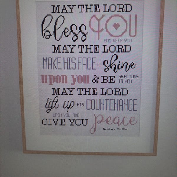 Christian Cross Stitch Pattern - May the Lord Bless You and Keep You ...