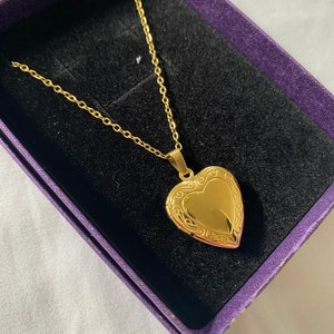 18K Gold Filled Gold Heart Locket Necklace Big Small Locket - Etsy