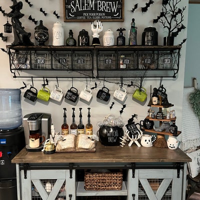 Salem Brew Co Sign Halloween Coffee Bar Sign Halloween Wood - Etsy