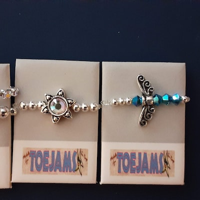 Four Leaf Clover Cz/gold Dangle Toe Ring With Swarovski - Etsy