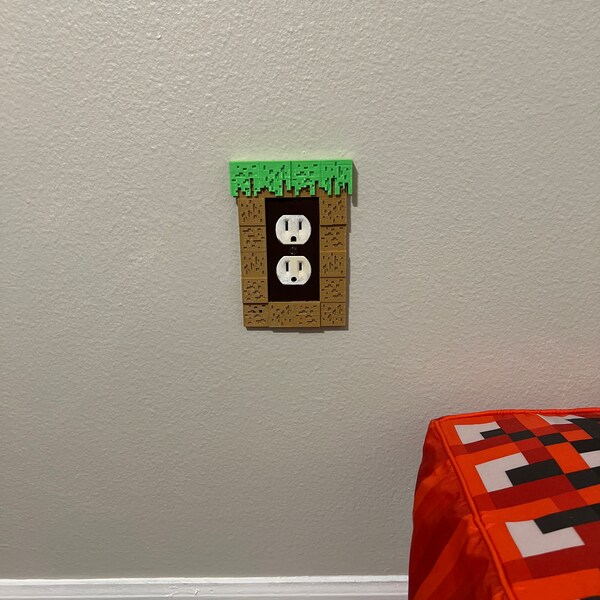 Grass Light Switch or Outlet Plate Minecraft Style for Girl or Boys ...